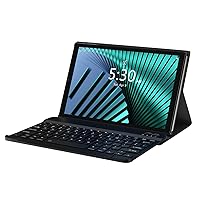 YUMKEM 10 inch Octa Core Tablet, 4GB RAM 64GB Storage, Android Tablet with Keyboard and Tablet Case, 10.1” IPS HD Display, Android OS, 6000 mAh Battery, Bluetooth, 5G Wi-Fi, GPS, FM, Dark Grey