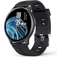 AGPTEK Smartwatch, Waterproof Smart Watch for Android and iOS Fitness Tracker with IPS Touch Color Screen Heart Rate Monitor Pedometer Sleep Monitor Remote Camera Music Control, Black