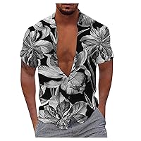 Men's Summer Clothes Shirt Fun Short Sleeve Button Up Shirt Tropical Holiday Beach Shirt Shirts Short, S-4XL