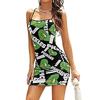I Love Pickles Women's Sexy Bodycon Dress Spaghetti Strap Mini Dresses Sleeveless Club Dress