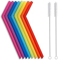 12-Pack Reusable Clear Plastic Glitter Straws. 13 inch Extra Long Tumbler  Straws for 1 Gallon. 64 oz 40 oz 32 oz Water Bottles. Plus Cleaning Brush 