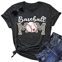 Womens Cute Baseball Shirt Game Day Funny Summer Sports Softball Novelty Tee Short Sleeve Crew Neck Baseball Mom Tees Shirts
