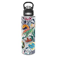 Tervis Great Outdoors Sticker Collage Triple Walled Insulated Tumbler Travel Cup Keeps Drinks Cold, 40oz Wide Mouth Bottle, Stainless Steel