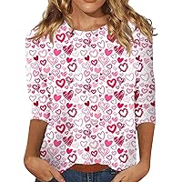 Women's Crew Neck Sweatshirts 44989 Sleeve Shirts For Valentine's Day Print Crewneck Sweatshirt Clothes, S-3XL