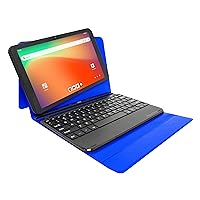 Prestige Elite 10QH Android 13 10.1 Inch HD IPS Tablet, 64GB Storage, 2GB RAM with Detachable Keyboard Case - Blue