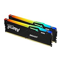 Kingston Fury Beast RGB 32GB (2x16GB) 6800MT/s DDR5 CL34 Desktop Memory | AMD Expo | Plug N Play | Kit of 2 | KF568C34BBEAK2-32