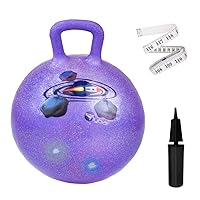 Flybar Hopper Ball for Kids - Bouncy Ball with Handle Durable Bouncy Balls, Kangaroo Ball, Exercise Ball, Indoor and Outdoor Toy, Pump Included, Toddler Toys for Boys and Girls, Ages 3 and Up (Rocket)