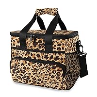 ALAZA Leopard Pattern Design Large Cooler Lunch Bag, Waterproof Cooler Bag for Camping, Picnic, BBQ, Family Outdoor Activities
