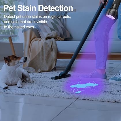 Vansky UV Flashlight Black Light, 51 LED Blacklight Pet Urine Detector for Dog/Cat Urine, Dry Stains, Bed Bug, Resin Curing, Scorpions Finder