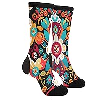 Colorful Flowers Funny Novelty Socks Casual Athletic Crazy Cute Crew Socks For Women Men
