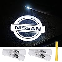 No Fade Car Door Lights Logo for Nissan, LED Welcome Lights Accessories Compatible with Nissan Altima Maxima Armada Titan Quest Pathfinder Terra (NS2-4p)