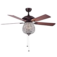 Warehouse of Tiffany CFL-8205CR Claudric Ceiling Fan, 52