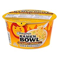 Maruchan Bowl Hot & Spicy Chicken, 3.32 Oz, Pack of 6