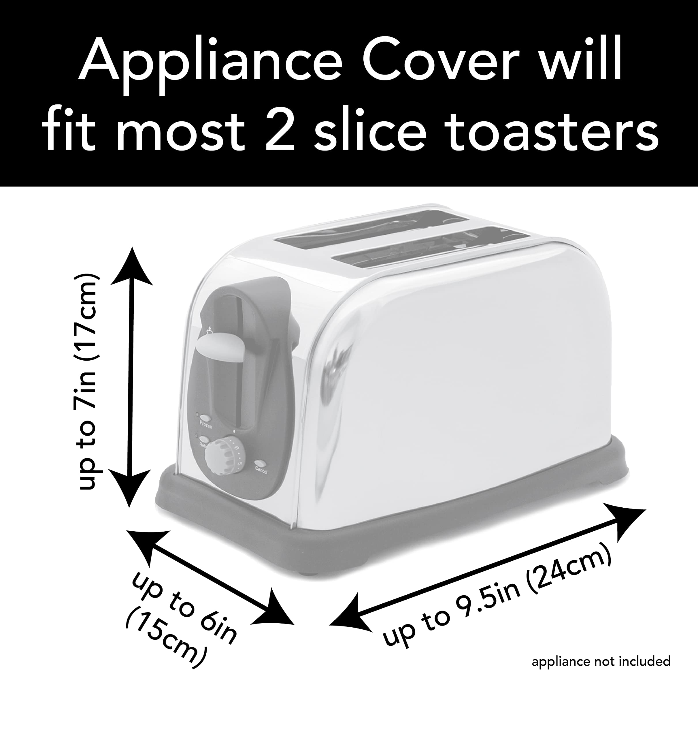 Ritz Premium Universal Two Slice Toaster Cover, 11.25