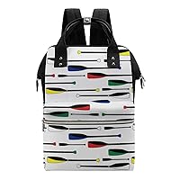 Olympic Rowing Oars Diaper Bag Backpack Multifunction Travel Backpack Large Capacity Waterproof Mommy Bag Black-Style
