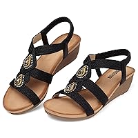 TEMOFON Womens Sandals Wedge Low: Wedge Sandal Women Dressy Summer