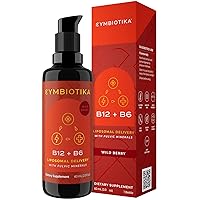 CYMBIOTIKA Liposomal Vitamin B12 Liquid Supplement, 1250 mcg, Supports Energy, Cell Production, Helps Strengthen Hair, Skin & Nails, Non-GMO, Gluten Free, Sugar Free, Keto & Vegan Friendly, 2 oz