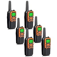 Walkie Talkies, MOICO Long Range Walkie Talkies for Adults with 22 FRS Channels, Family Walkie Talkie with LED Flashlight VOX LCD Display for Hiking Camping Trip (Orange 6 Pack)