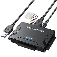 POSUGEAR USB 3.0 to IDE and SATA Adapter, External Hard Drive Reader Ultra Recovery Converter for Universal 2.5