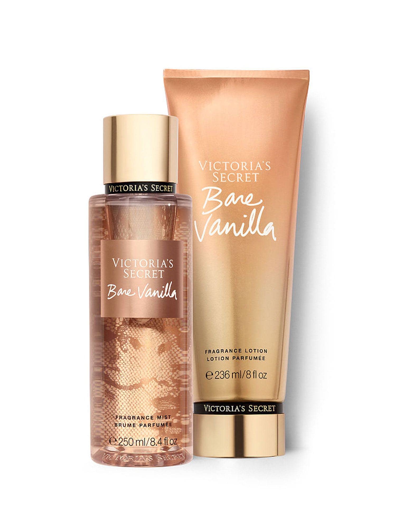 Victoria's Secret Bare Vanilla Mist & Lotion Set, Notes of Whipped Vanilla and Soft Cashmere, Assorted