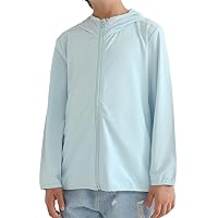 SEAUR Kids Boys Girls Athletic Sun Protection Hoodies Long Sleeve Zipper Quick Dry Jacket Light Thin Workout Sweatshirts