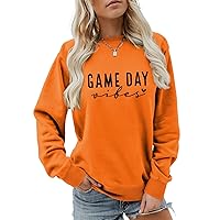 Game Day Sweatshirt for Women, Funny Graphic Top for Fall Fashion, Novelty Sports Fans Gift