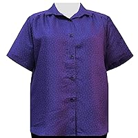 Women's Plus Size Blouse Shirt Tail Hem Purple Flo