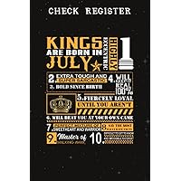 Check Register :Birthday Gifts - Kings Are Born In July: Gifts for Dad:Simple Check Register Checkbook Registers Check and Debit Card Register 6 ... Account Tracker Check Log Book,Birthday
