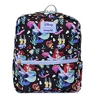 Loungefly Disney The Little Mermaid 35th Anniversary Life is The Bubbles All Over Print Nylon Mini Backpack