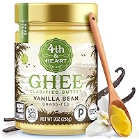 Vanilla Bean Grass-Fed Ghee, 9 Ounce, Keto, Pasture Raised, Lactose and Casein Free, Certified Paleo