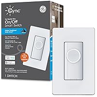 CYNC Smart Light Switch On/Off Button Style, No Neutral Wire Required Smart Switch, 2.4 GHz WiFi Works with Amazon Alexa and Google Home, White