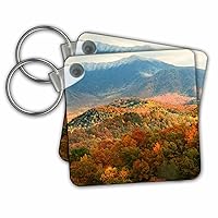 3dRose Key Chains USA, Tennessee.Mount LeConte above fall foliage in the valleys. (kc-189446-1)