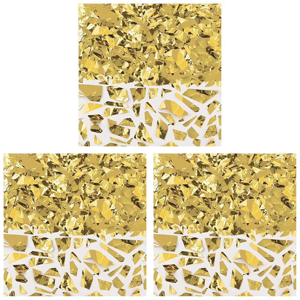 amscan Sparkle Foil Shred - 1.5 oz., Gold, 3 Pack