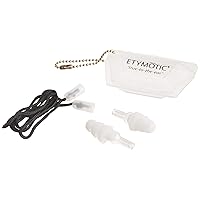 Etymotic Research ER20HD Safety High-Definition Earplugs (Noise Reduction for Construction, DIY, Warehouse, Concerts, Musicians, Race Track and Sporting Events) - Large, Clear Stem w/ White Tip