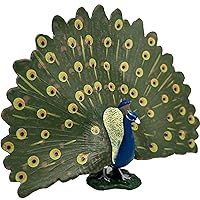 Gemini & Genius Peacock Animal Action Figure Toys, Wild Life Zoo Animal Figurines African Jungle Animal Playset Gift for Kids Educational, Cake Toppers, Party Supplies, Animal Toy Set, Ages 3+