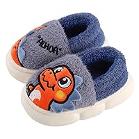 ESTAMICO Girls Cute Slippers with Memory Foam Kids Plush Warm Winter House Shoes