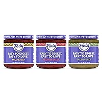 Foods Vegan Salsa Variety Pack, Chunky Tomato Jalapeno Salsa, Low Fodmap Certified, Sensitive Recipe, Gut & IBS Friendly, 16 Ounce, Pack of 3, Packaging May Vary