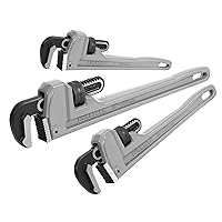 DURATECH 3-Piece Heavy Duty Aluminum Straight Pipe Wrench Set, 10