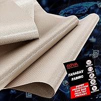 Faraday Fabric Faraday Cage Military Grade Conductive Material for Fabric Protection Shielding Fabric for WiFi, Bluetooth, GPS, Shields Copper Nickel Faraday Fabric 44X79INCH(2M)