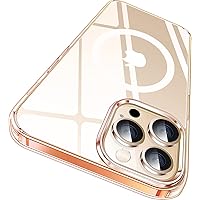 CASEKOO Magnetic Clear for iPhone 12 Pro Max Case [No.1 Strong Magnets][Never Yellow][Military Grade Drop Protection] Compatible with MagSafe Protective Slim Thin Cover 6.7 inch, Clear Gold
