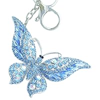 Sindary Pretty Butterfly Keychain Pendant Austrian Crystal K4538