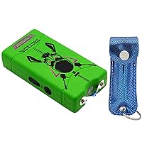 FIGHTSENSE Keychain Pepper Spray & Mini Stun Gun Flashlight Combo Pack (Green)