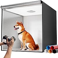 Photo Studio Light Box for Photography: Takerers 32x32 Inch 210 LED Large Lightbox for Product with 3 Stepless Dimming Light Panel, Professional Background Shooting Tent with 5 Color Backdrops