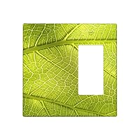2-Gang Wall Plates Decorator Plates Impact Resistant Tree Leaf Texture Veins Light Switch Cover Faceplate Cover Electrical Outlet Cover Standard Size Standard Size