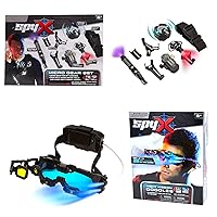 / Micro Gear Set + Night Mission Goggles - 4 Must-Have Spy Tools Attached to an Adjustable Belt + LED Light Beams Glasses! Jr Spy Fan Favorite & Perfect for Your Spy Gear Collection!