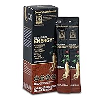 Energy [Korean Red Ginseng Extract Liquid Sticks] Natural Energy Booster for Men & Women, Immune Support, Focus, Productivity Brain Booster, 6 Years Old Asian Panax Ginseng - 10 Count