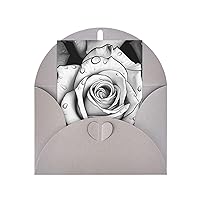 Black White Rose print Greeting Cards Invitation Cards With Envelopes Half-Fold Cardstock Paper For Weddings Birthday Party 4 X 6 Inch