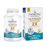 Nordic Naturals Ultimate Omega 2X, Lemon Flavor - 180 Soft Gels - 2150 mg Omega-3 - High-Potency Omega-3 Fish Oil with EPA & DHA - Promotes Brain & Heart Health - Non-GMO - 90 Servings