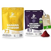 Jungle Powders Ultimate Bundle: Freeze-Dried Banana Powder & Organic Black Raspberry Powder - 5oz Each | Banana Extract for Baking, Raspberry Superfood for Smoothies, Baking, and More!