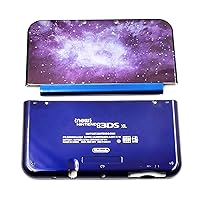 DIY for New3DSXL Extra Shell Housing Case Starry Sky 2 PCS Set Replacement, for New 3DS New3DS New3DS XL LL 3DSXL New3DSLL Handheld Console, Galaxy Purple Outer Top/Bottom Face Cover Plates